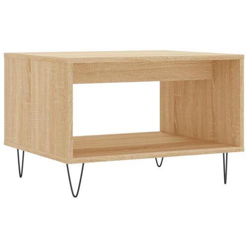 Sofabord 60x50x40 cm konstrueret træ sonoma-eg
