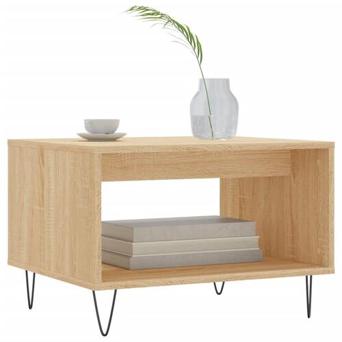 Sofabord 60x50x40 cm konstrueret træ sonoma-eg