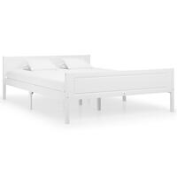 Sengestel 140x200 cm massivt fyrretræ hvid