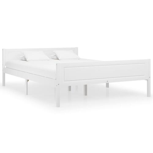 Sengestel 140x200 cm massivt fyrretræ hvid