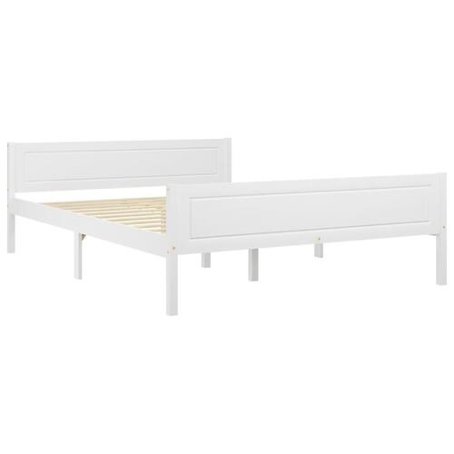 Sengestel 140x200 cm massivt fyrretræ hvid