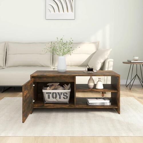 Sofabord 102x50x45 cm konstrueret træ røget egetræsfarve