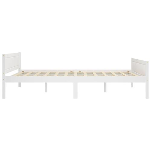 Sengestel 140x200 cm massivt fyrretræ hvid