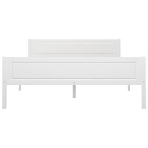 Sengestel 140x200 cm massivt fyrretræ hvid