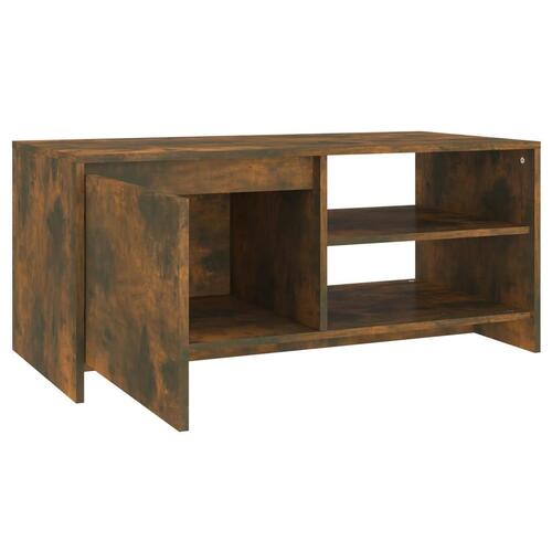 Sofabord 102x50x45 cm konstrueret træ røget egetræsfarve