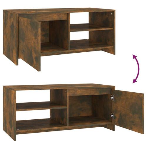 Sofabord 102x50x45 cm konstrueret træ røget egetræsfarve