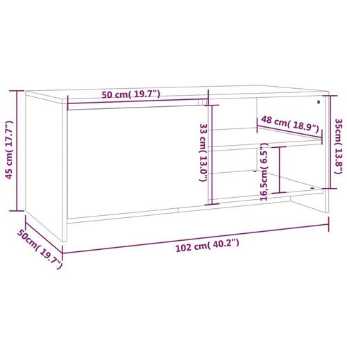 Sofabord 102x50x45 cm konstrueret træ røget egetræsfarve