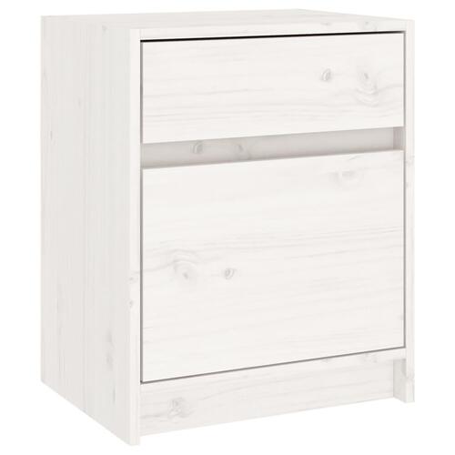 Sengeskabe 2 stk. 40x31x50 cm massivt fyrretræ hvid