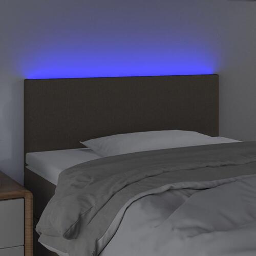 Sengegavl med LED-lys 80x5x78/88 cm stof gråbrun