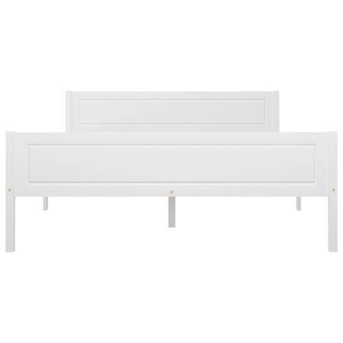 Sengestel 160x200 cm massivt fyrretræ hvid