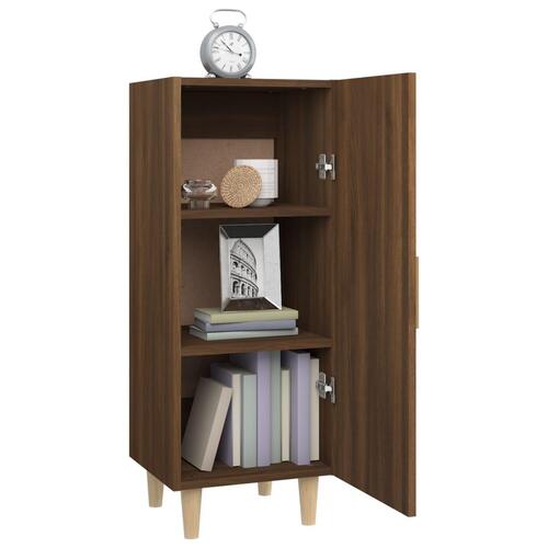 Skænk 34,5x34x90 cm konstrueret træ brun egetræsfarve
