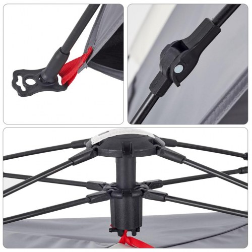 2-personers campingtelt vandafvisende quick-release grå