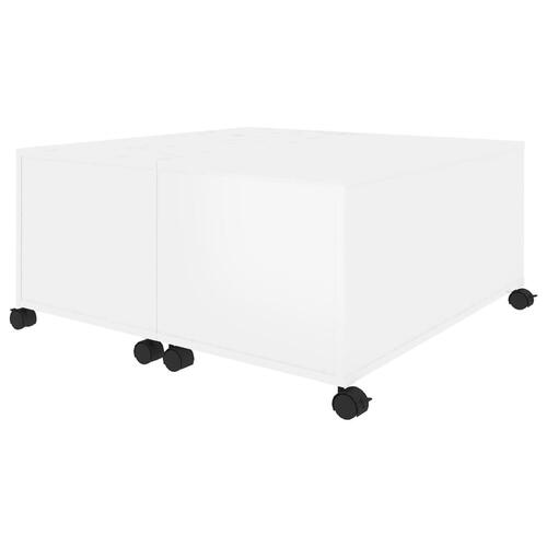 Sofabord 75x75x38 cm konstrueret træ hvid højglans