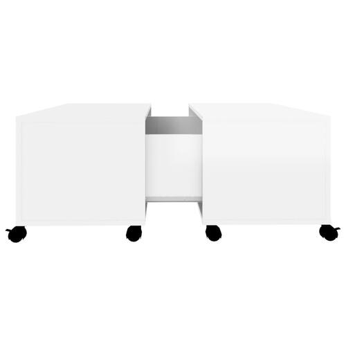 Sofabord 75x75x38 cm konstrueret træ hvid højglans
