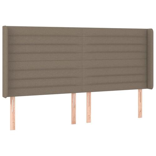 Sengegavl med kanter 203x16x118/128 cm stof gråbrun
