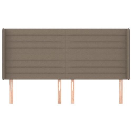 Sengegavl med kanter 203x16x118/128 cm stof gråbrun