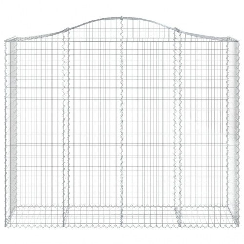 Buede gabionkurve - 3 stk. 200×50×160/180 cm i galvaniseret jern