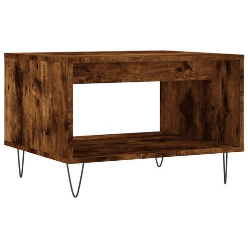 Sofabord 60x50x40 cm konstrueret træ røget egetræsfarve