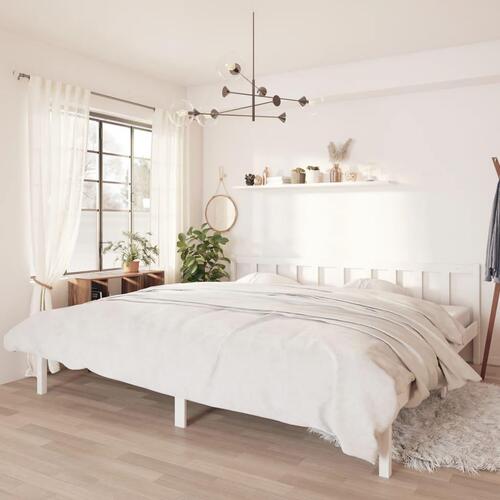 Sengestel 200x200 cm massivt fyrretræ hvid