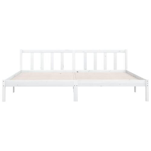 Sengestel 200x200 cm massivt fyrretræ hvid