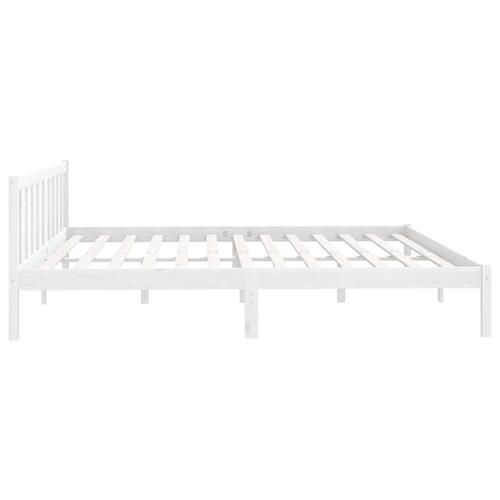 Sengestel 200x200 cm massivt fyrretræ hvid