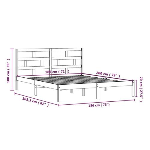 Sengeramme 180x200 cm Super King massivt træ