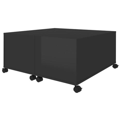 Sofabord 75x75x38 cm konstrueret træ sort højglans