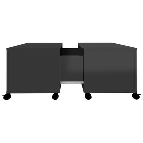 Sofabord 75x75x38 cm konstrueret træ sort højglans