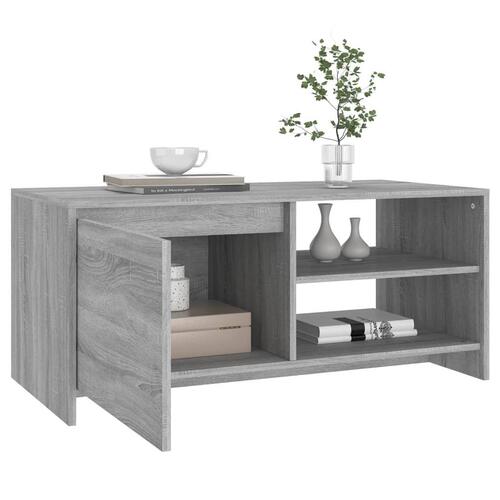 Sofabord 102x50x45 cm konstrueret træ grå sonoma-eg