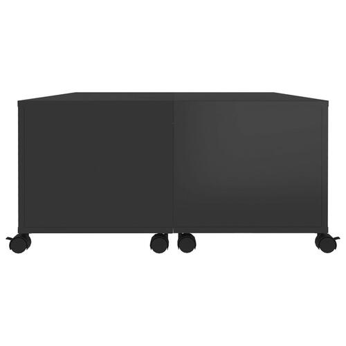 Sofabord 75x75x38 cm konstrueret træ sort højglans