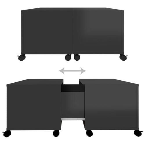 Sofabord 75x75x38 cm konstrueret træ sort højglans