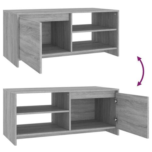 Sofabord 102x50x45 cm konstrueret træ grå sonoma-eg