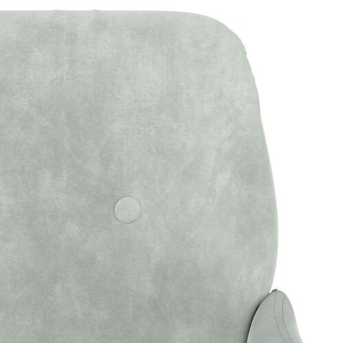 Lænestol 62x79x79 cm velour lysegrå