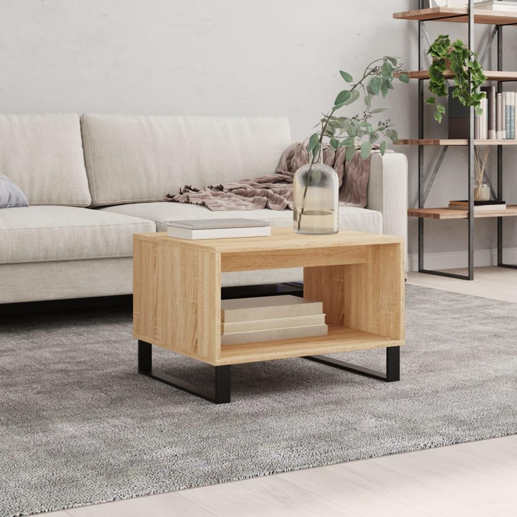 Sofabord 60x50x40 cm konstrueret træ sonoma-eg