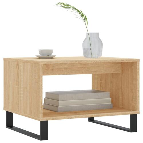 Sofabord 60x50x40 cm konstrueret træ sonoma-eg