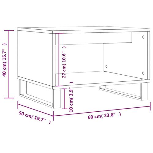 Sofabord 60x50x40 cm konstrueret træ sonoma-eg