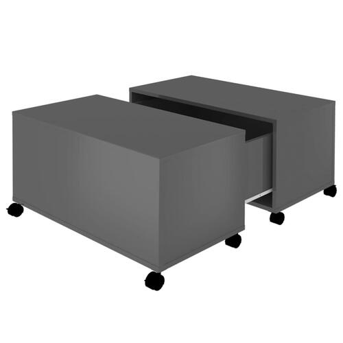 Sofabord 75x75x38 cm konstrueret træ grå højglans