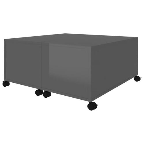 Sofabord 75x75x38 cm konstrueret træ grå højglans