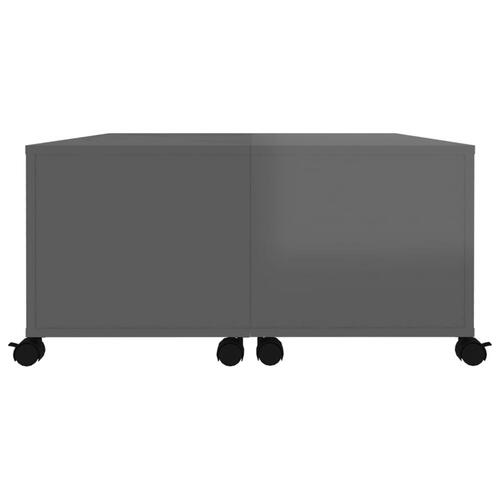 Sofabord 75x75x38 cm konstrueret træ grå højglans