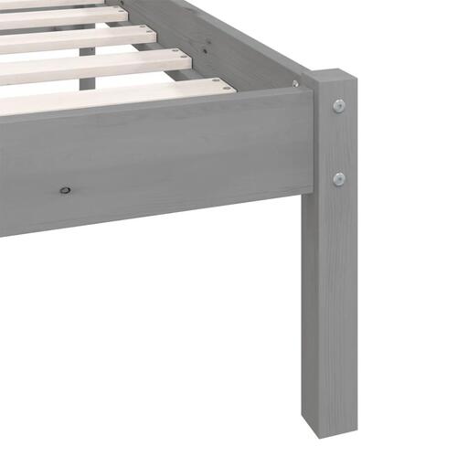 Sengestel 200x200 cm massivt fyrretræ grå