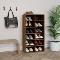 Skoreol 54x34x100,5 cm konstrueret træ brun egetræsfarve