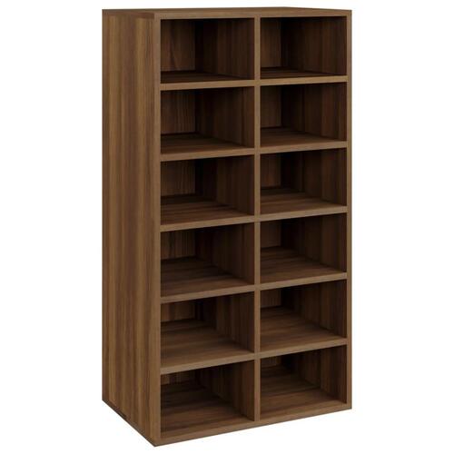 Skoreol 54x34x100,5 cm konstrueret træ brun egetræsfarve