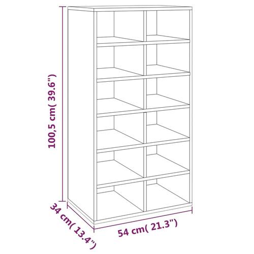 Skoreol 54x34x100,5 cm konstrueret træ brun egetræsfarve