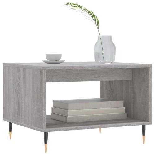 Sofabord 60x50x40 cm konstrueret træ grå sonoma-eg