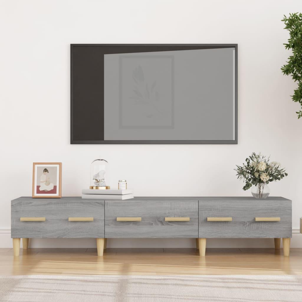 Tv-bord 150x34,5x30 cm konstrueret træ grå sonoma-eg