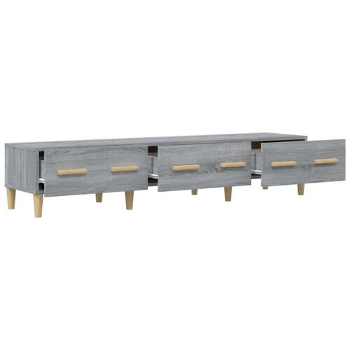 Tv-bord 150x34,5x30 cm konstrueret træ grå sonoma-eg