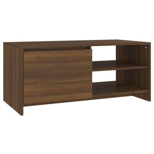 Sofabord 102x50x45 cm konstrueret træ brun egetræsfarve