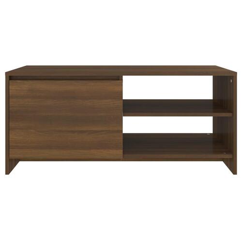 Sofabord 102x50x45 cm konstrueret træ brun egetræsfarve