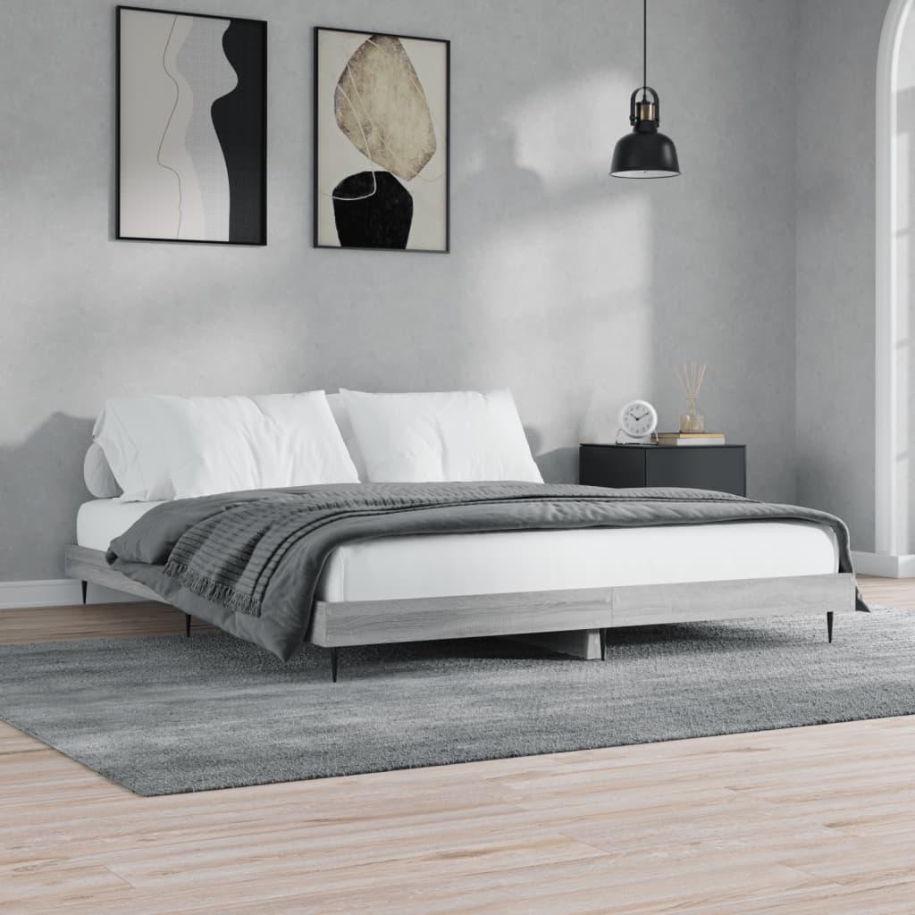 Sengestel uden madras 180x200 cm konstrueret træ grå sonoma-eg