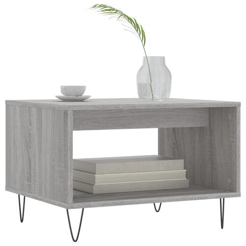 Sofabord 60x50x40 cm konstrueret træ grå sonoma-eg